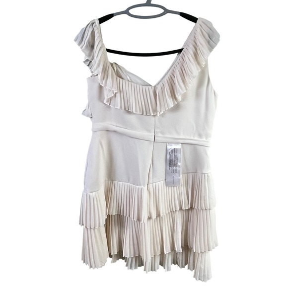 BCBG Max Azria Jordan Gardenia One Shoulder Ruffled Evening Mini Dress NWT READ - Picture 5 of 12
